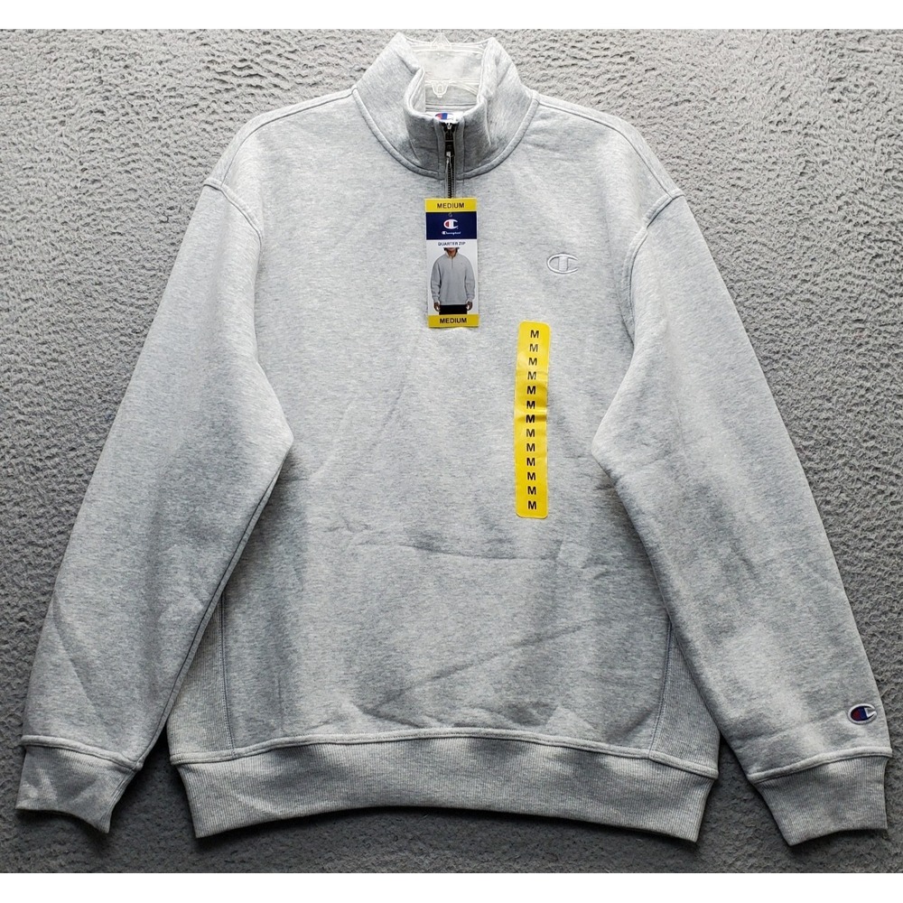 Champion Sweatshirt Womens Medium Gray Heather Long Sleeve Quarter Zip Pullover